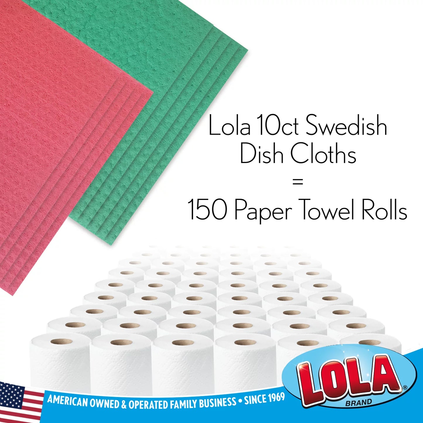 Swedish Dishcloths by Products, Eco-Friendly Towels, Super Absorbent Reusable Paper Towels, for Washing Dishes, Glasses, Kitchen Counters, 10 Pack
