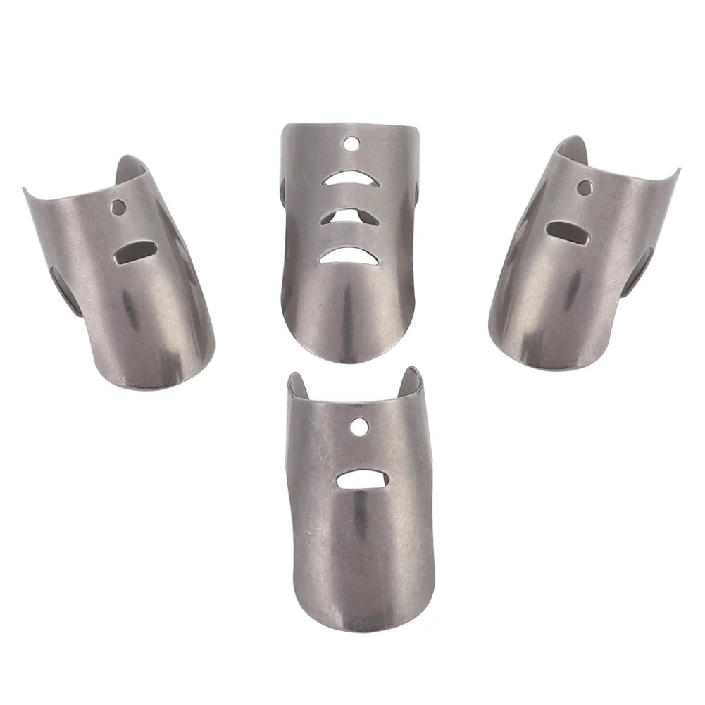 Stainless Steel Finger Guard, 4 Pcs Finger Protector for Cutting Food, Stainless Steel Safe Slice Finger Guard Cooking Tool, Finger Guards for Safe to Slice Vegetables Fruit