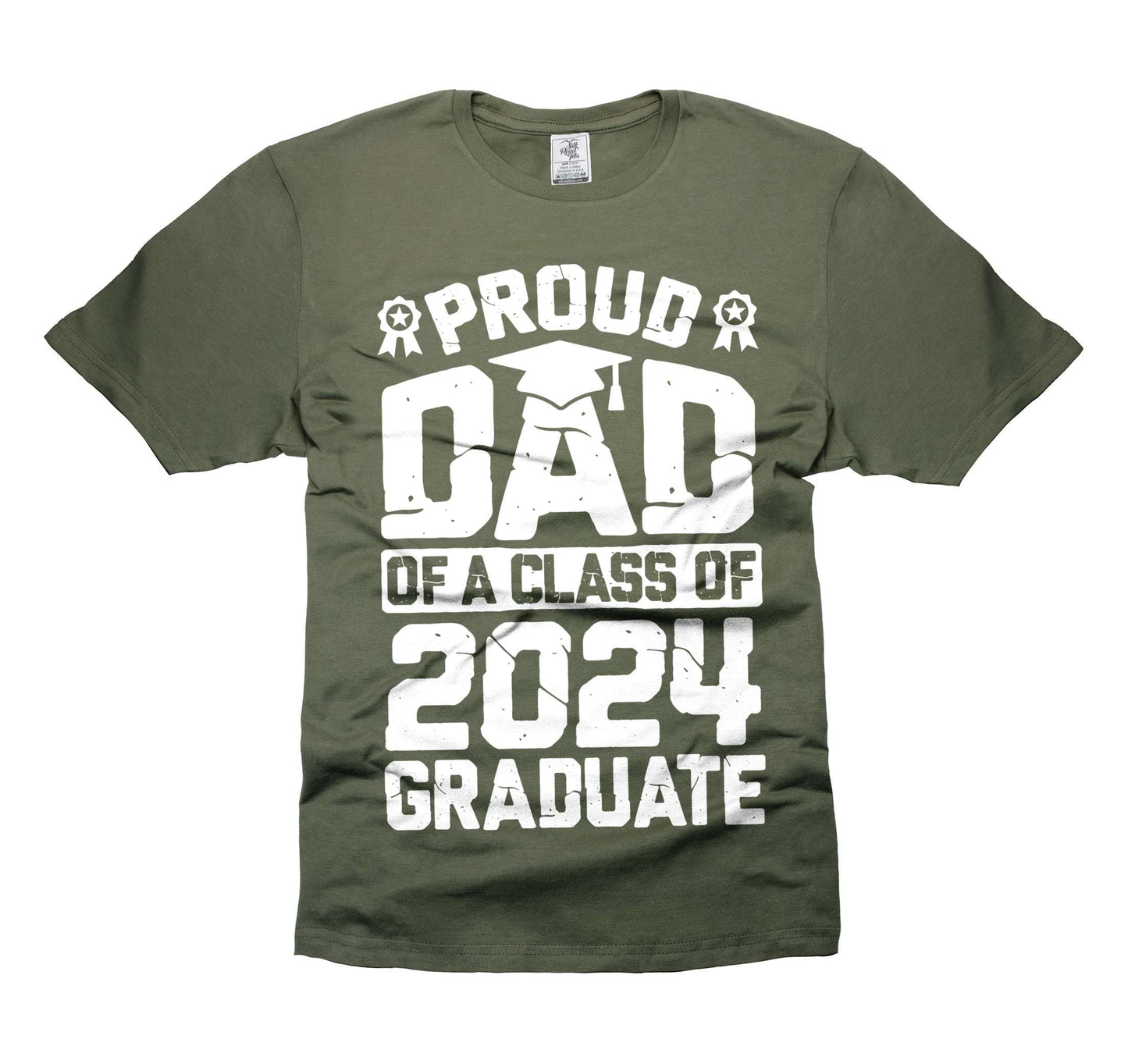 Mens Proud Dad of a Class of 2024 Graduate T-Shirt Graduate Dad Shirt Graduation Dad Shirts (Medium Black)