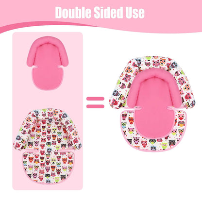 Toddler Head Support for Car Seat, Infant Car Seat Insert, Baby Soft Neck and Body Support Pillow for Carseat, Pink