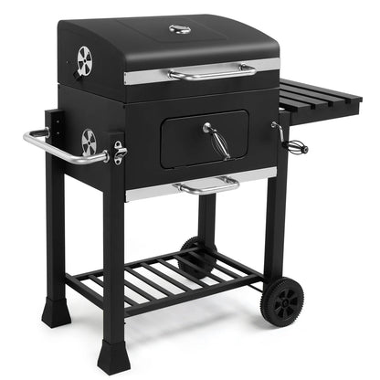 22.50" Outdoor Heavy-Duty Adjustable BBQ Charcoal Grill, Portable