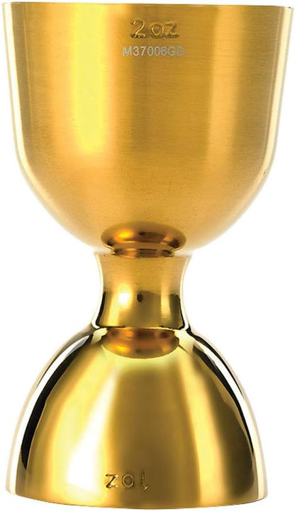 M37006GD Heavy-Duty Straight Rim Bell Jigger, 1 Oz X 2 Oz, Gold