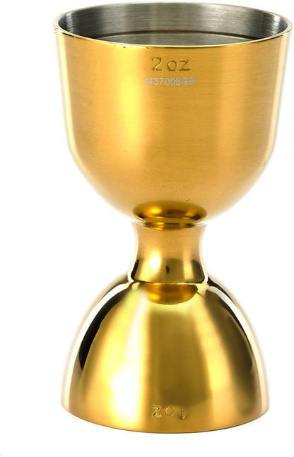 M37006GD Heavy-Duty Straight Rim Bell Jigger, 1 Oz X 2 Oz, Gold