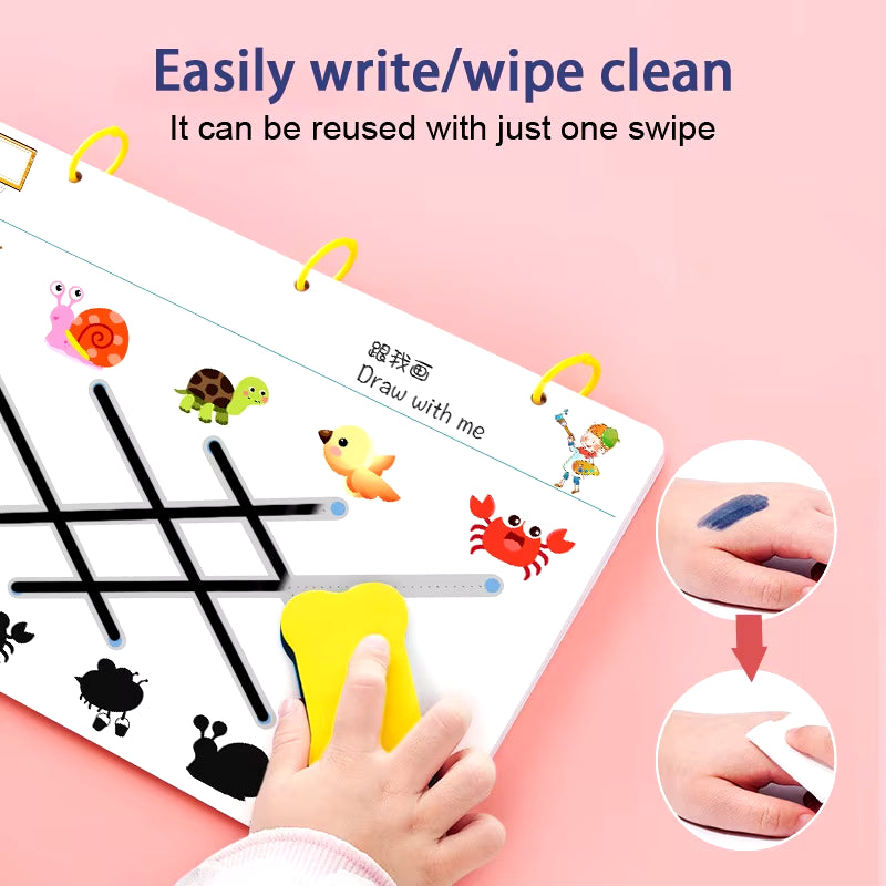 Magical Tracing Workbook Reusable Calligraphy Copybook Practice Drawing Book Toddler Learning EDUC BOOK for KID CHILD TOY