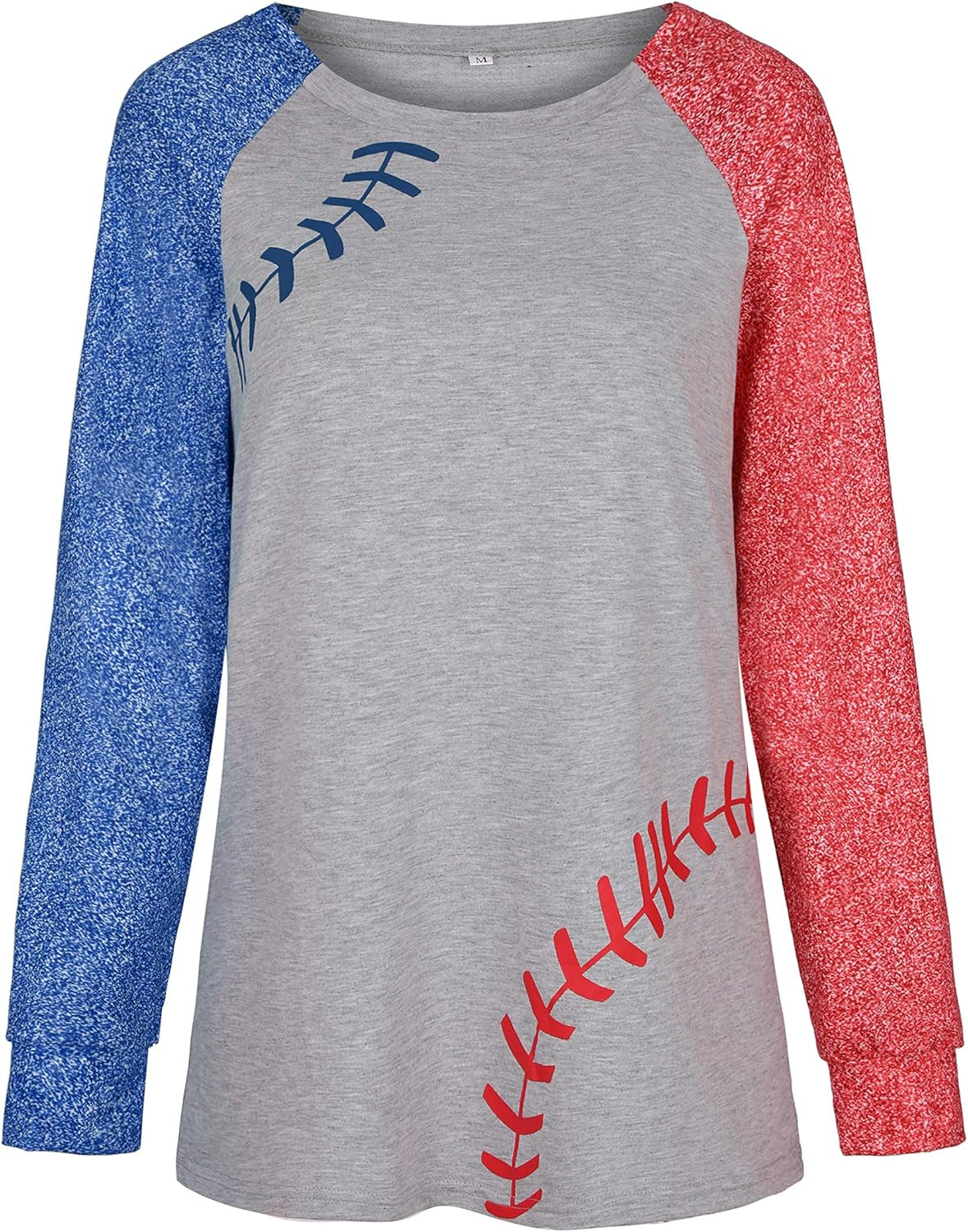 Womens Baseball Mom Shirt Long Sleeve Loose Comfy Patchwork Raglan Baseball Tees Tops