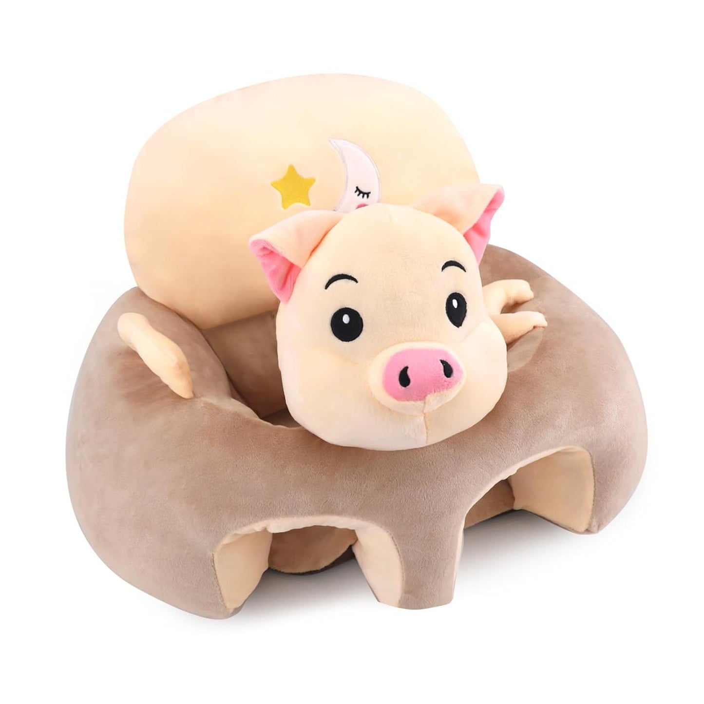 Sit Me up Floor Seat for Baby Chair for Sitting up Support Seat Sofa Plush Animal Shaped Baby Learning to Sit Chair for 3-24 Months,Pp Cotton Full Filling(Pig)