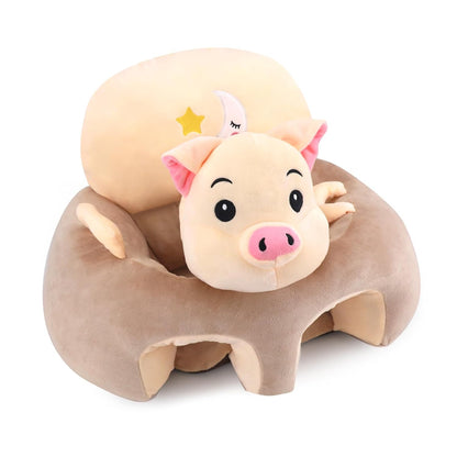 Sit Me up Floor Seat for Baby Chair for Sitting up Support Seat Sofa Plush Animal Shaped Baby Learning to Sit Chair for 3-24 Months,Pp Cotton Full Filling(Pig)