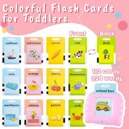 Educational Toys for 3 4 5 6 Year Old Girls Talking Baby Flash Cards Electronic Toddler Learning Toys Kindergarten School Supplies Christmas Birthday Gifts for 3-6 Years Old Girls