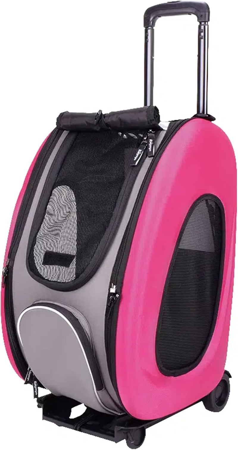 - Compact 5-In-1 Convertible and Foldable Small Pet Carrier and Stroller - Multifunctional Combo System Cat Stroller and Dog Stroller - Pets up to 16 Pounds - Pink