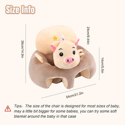 Sit Me up Floor Seat for Baby Chair for Sitting up Support Seat Sofa Plush Animal Shaped Baby Learning to Sit Chair for 3-24 Months,Pp Cotton Full Filling(Pig)