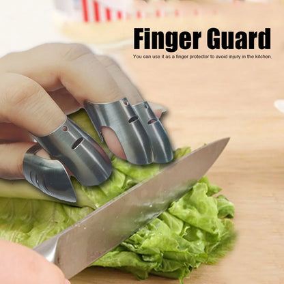 Stainless Steel Finger Guard, 4 Pcs Finger Protector for Cutting Food, Stainless Steel Safe Slice Finger Guard Cooking Tool, Finger Guards for Safe to Slice Vegetables Fruit