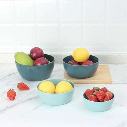 Plastic Prep Bowls - Mini Bowls with Lids, 8 Piece Nesting Bowls Set Includes 4 Prep Bowls and 4 Lids (Ombre Teal)