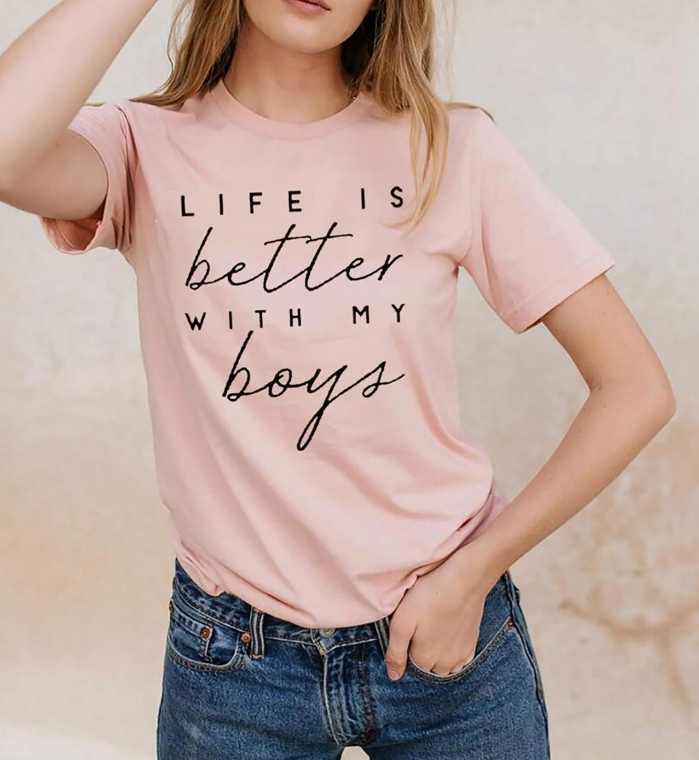 Boy Mom Shirt for Women Mom Shirts Mother Gifts T Shirt Mom of Boys Funny Tops Tees