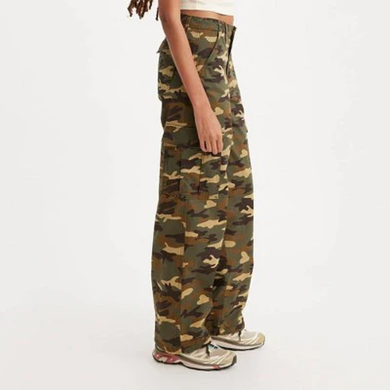 New - Levi'S Women'S Mid Rise Wide Relaxed Cargo Pants Loose