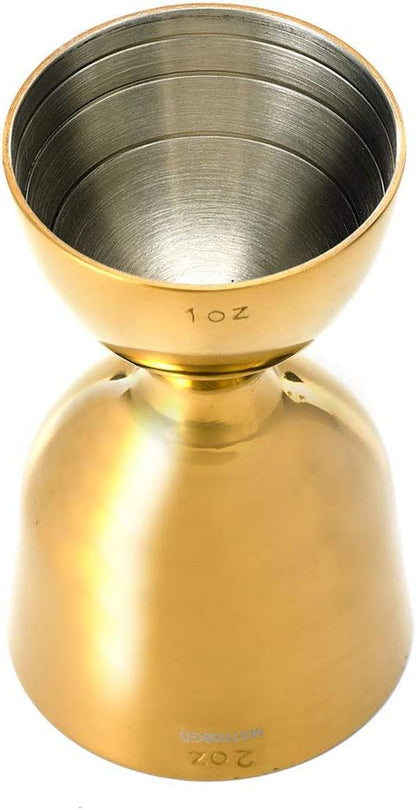 M37006GD Heavy-Duty Straight Rim Bell Jigger, 1 Oz X 2 Oz, Gold