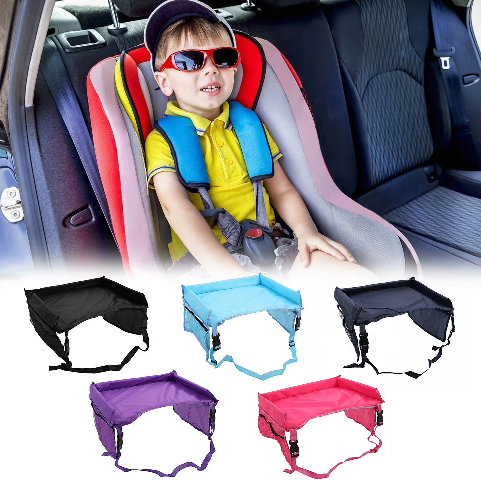 Baby Car Seat Organizer Tray Stroller Kids Toy Food Holder Desk Children Waterproof Portable Table for Car Child Table Storage