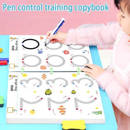 Magical Tracing Workbook Reusable Calligraphy Copybook Practice Drawing Book Toddler Learning EDUC BOOK for KID CHILD TOY