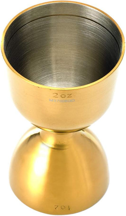 M37006GD Heavy-Duty Straight Rim Bell Jigger, 1 Oz X 2 Oz, Gold