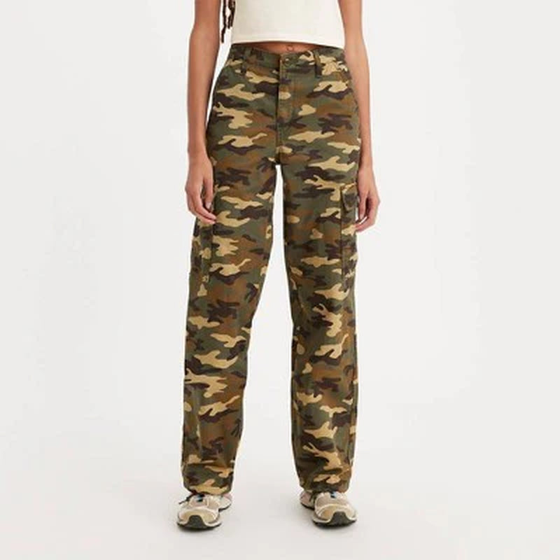 New - Levi'S Women'S Mid Rise Wide Relaxed Cargo Pants Loose