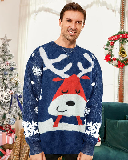 Ugly Christmas Sweaters for Men Holiday Xmas Sweater Pullover Warm Stretchy Soft Breathable