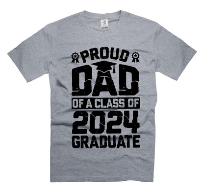 Mens Proud Dad of a Class of 2024 Graduate T-Shirt Graduate Dad Shirt Graduation Dad Shirts (Medium Black)