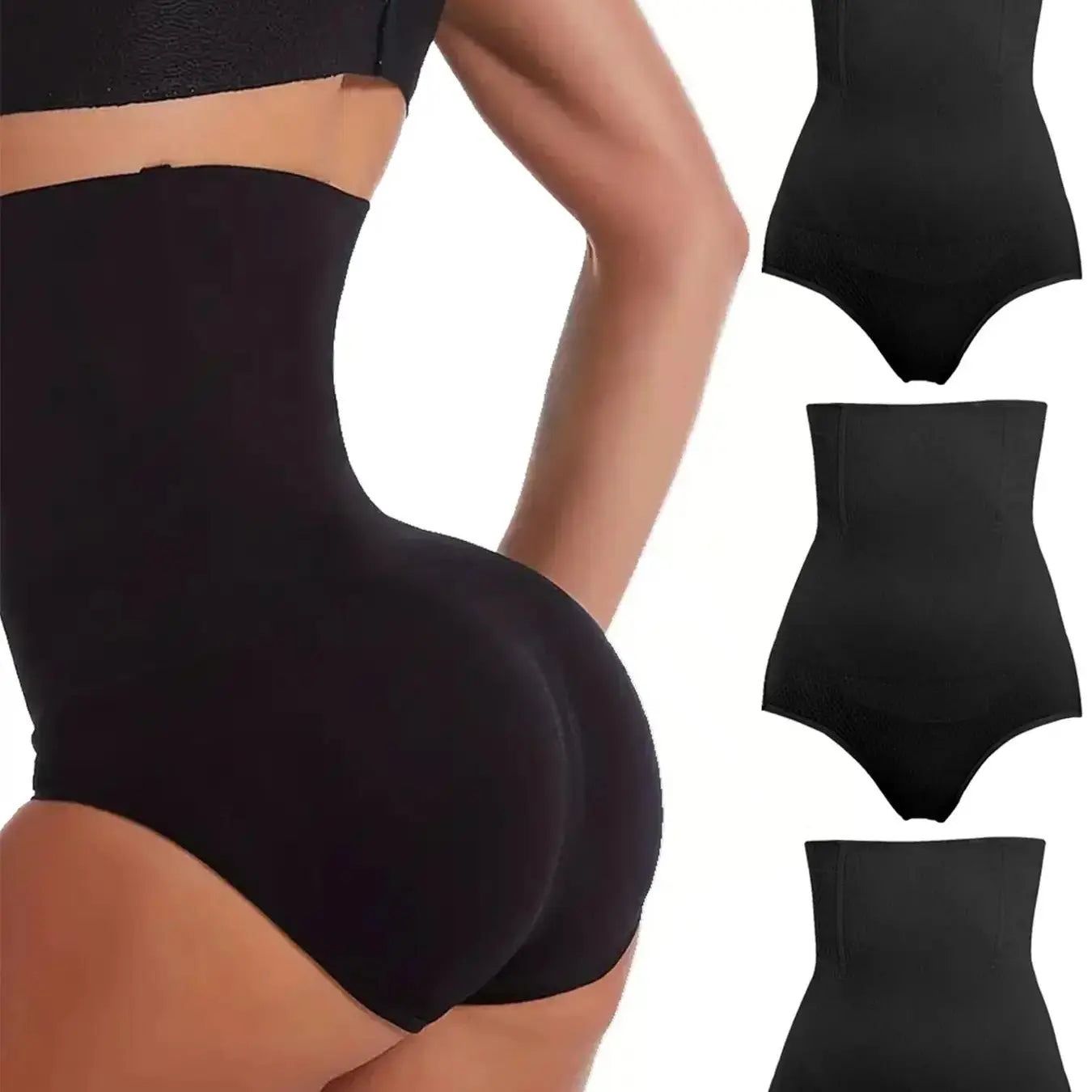 Women'S 3Pcs Solid High Waist Minimalist Shapewear Panty, Casual Comfort Tummy Control Body Shaping Basic Knicker, Lady Tummy Tuck Butt Lifting Shapewear Bottoms, Womenswear Shapewear Clothing for All Seasons