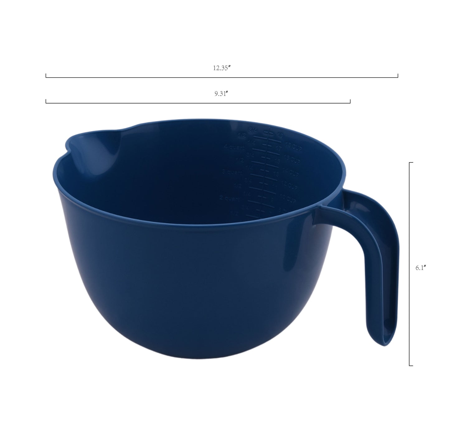 Mixing Bowl Set, 23 Pieces with Lids, Measuring Cups and Spoons, Blue