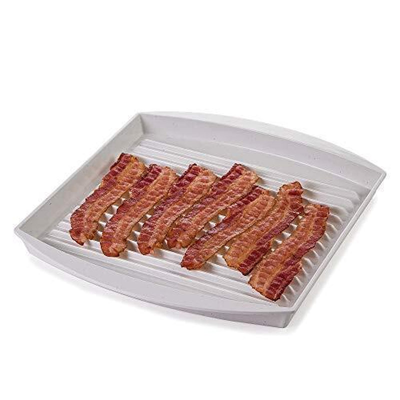 Microwave Bacon Rack with Lid Hot Dog Sausage Grill Pan Tray Cooker Cookware USA