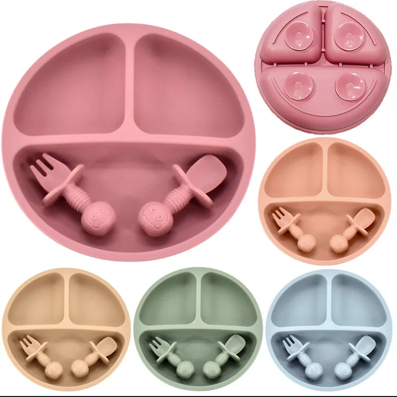 Baby Silicone Plate Spoon Set