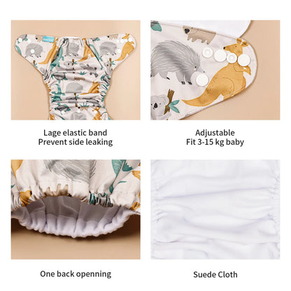 Washable Reusable Pocket Diaper Set