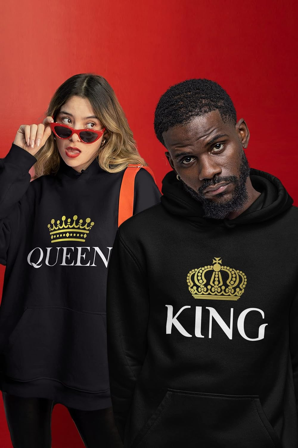 King and Queen Matching Hoodies for Couples His & Hers Boyfriend Girlfriend Wife Husband Couple Hoodie Set