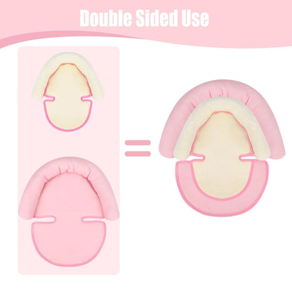 Toddler Head Support for Car Seat,  Baby Soft Neck and Body Support Pillow for Carseat Stroller, Light Pink