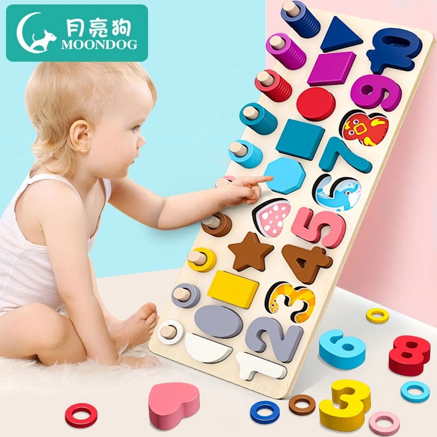 Educational Toys for 2 3 4 Year Old Kids Gifts, Interactive Toy Early Learning Toys for Kids Ages 2-5, Preschool Educational Toys for Toddler Age 1-3 A2