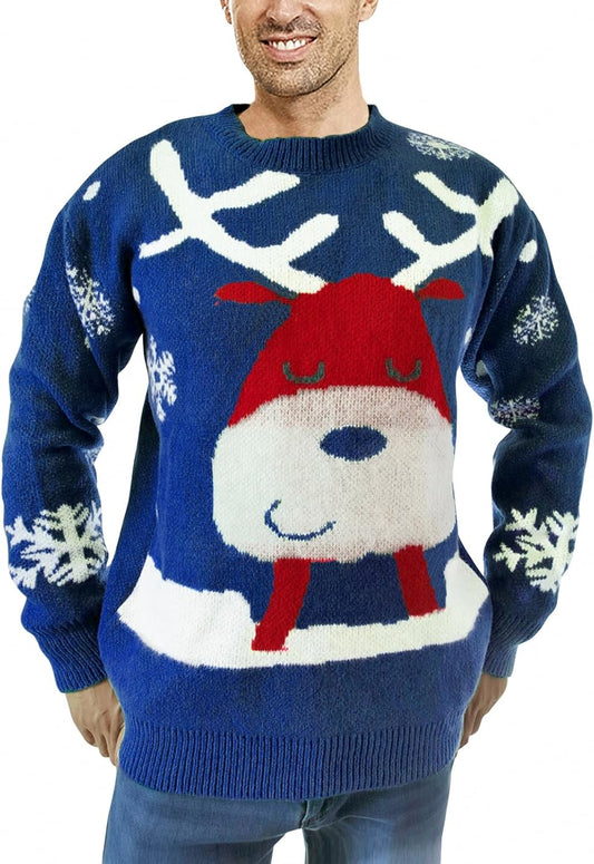 Ugly Christmas Sweaters for Men Holiday Xmas Sweater Pullover Warm Stretchy Soft Breathable