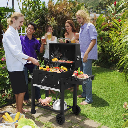 22.50" Outdoor Heavy-Duty Adjustable BBQ Charcoal Grill, Portable