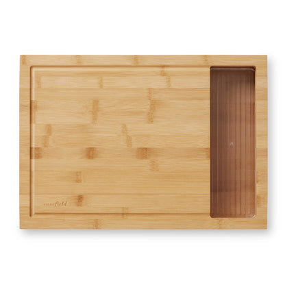 Bamboo Cutting Board with (4) Bpa-Free Food Prep Storage Trays and Lids