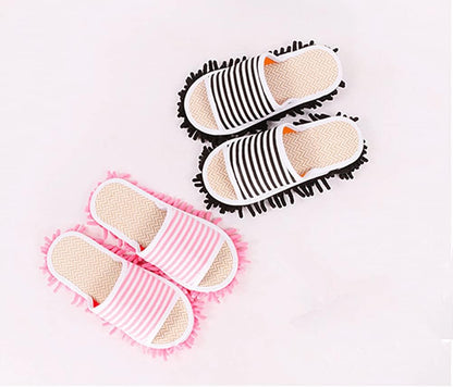 Microfiber Slippers Floor Cleaning Mop House Dust Slippers Detachable Mopping Shoes Cleaning Tool Cleaning Slippers Unisex Open Toe Slippers