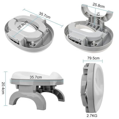 Travel Potty Training Seat, 2-In-1 Mio Portable Potty Chair + Toilet Trainer for Toddler, Baby & Kids with Drawstring Carry Bag and Refill Bags