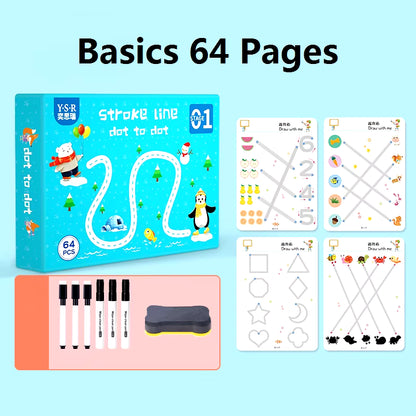 Magical Tracing Workbook Reusable Calligraphy Copybook Practice Drawing Book Toddler Learning EDUC BOOK for KID CHILD TOY