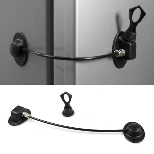 Refrigerator Lock with Magnetic, Child Safety Locks, Fridge Freezer Door Lock, for Cabinet Drawer, Convenient - Black