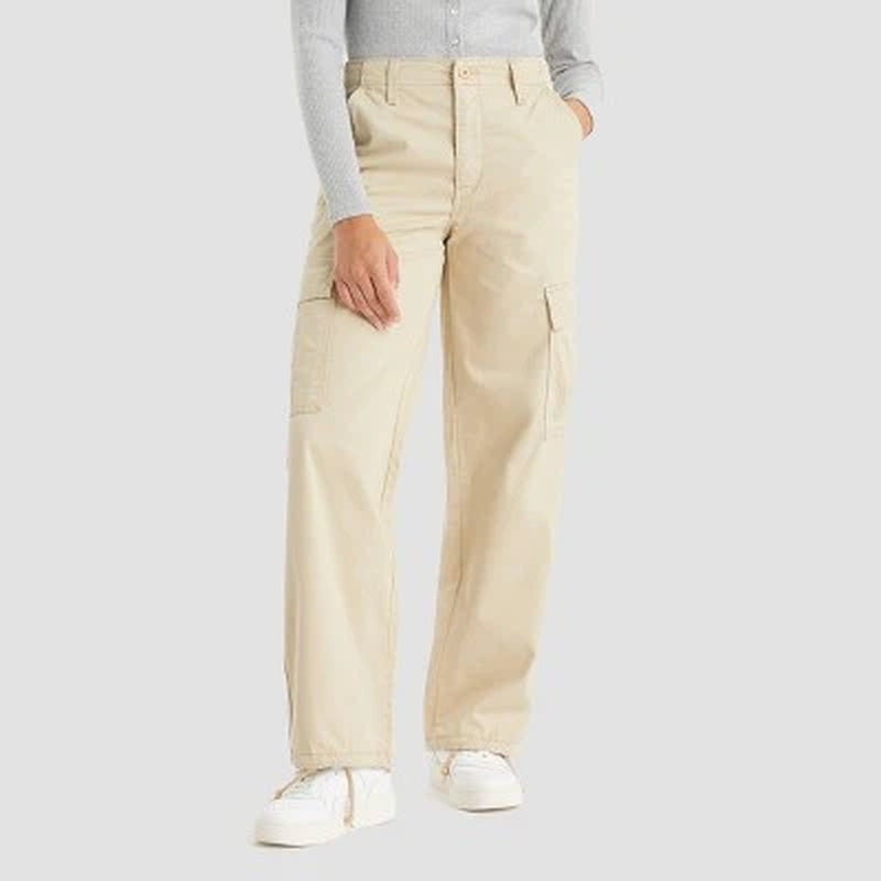 New - Levi'S Women'S Mid Rise Wide Relaxed Cargo Pants Loose