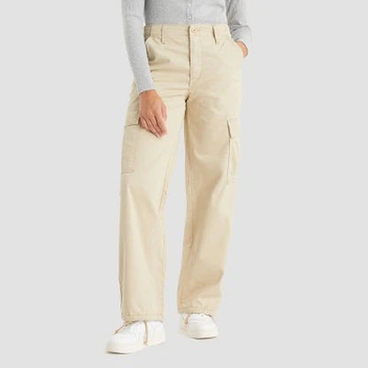 New - Levi'S Women'S Mid Rise Wide Relaxed Cargo Pants Loose