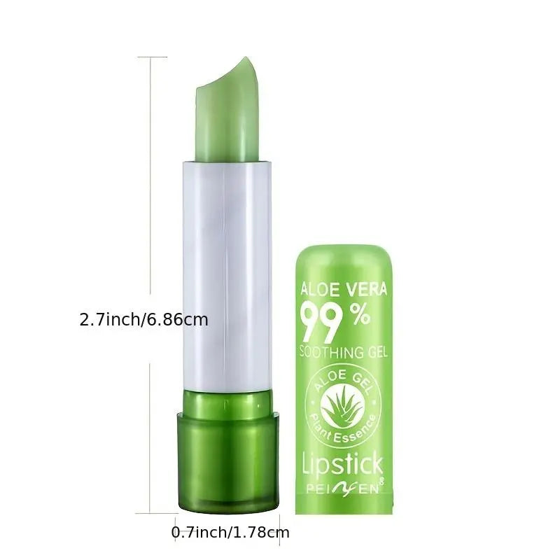 Aloe Vera Color Changing Moisturizing Lip Balm (1 Piece), Magic Temperature Color Changing Lipstick, Long Lasting Tinted Lip Plumping Gloss, Hydrating Lip Balm, Lip Gloss Plumper, Suitable for All Occasions Lip Makeup