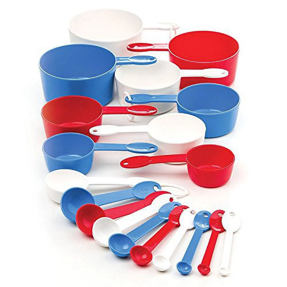 Ultimate 19-Piece Measuring Cup and Spoon Set Red/Gray/White