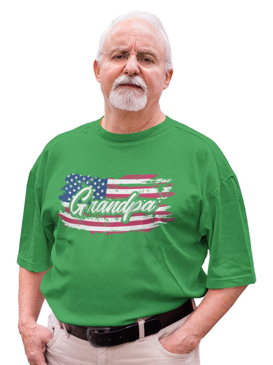 American Flag Shirt for Men Love America USA Flag T Shirt for Grandpa Stripes and Stars Grandpa Patriotic Tshirt Gifts for Grandpa Vintage USA T-Shirt for Grandpa 4Th of July Gifts'