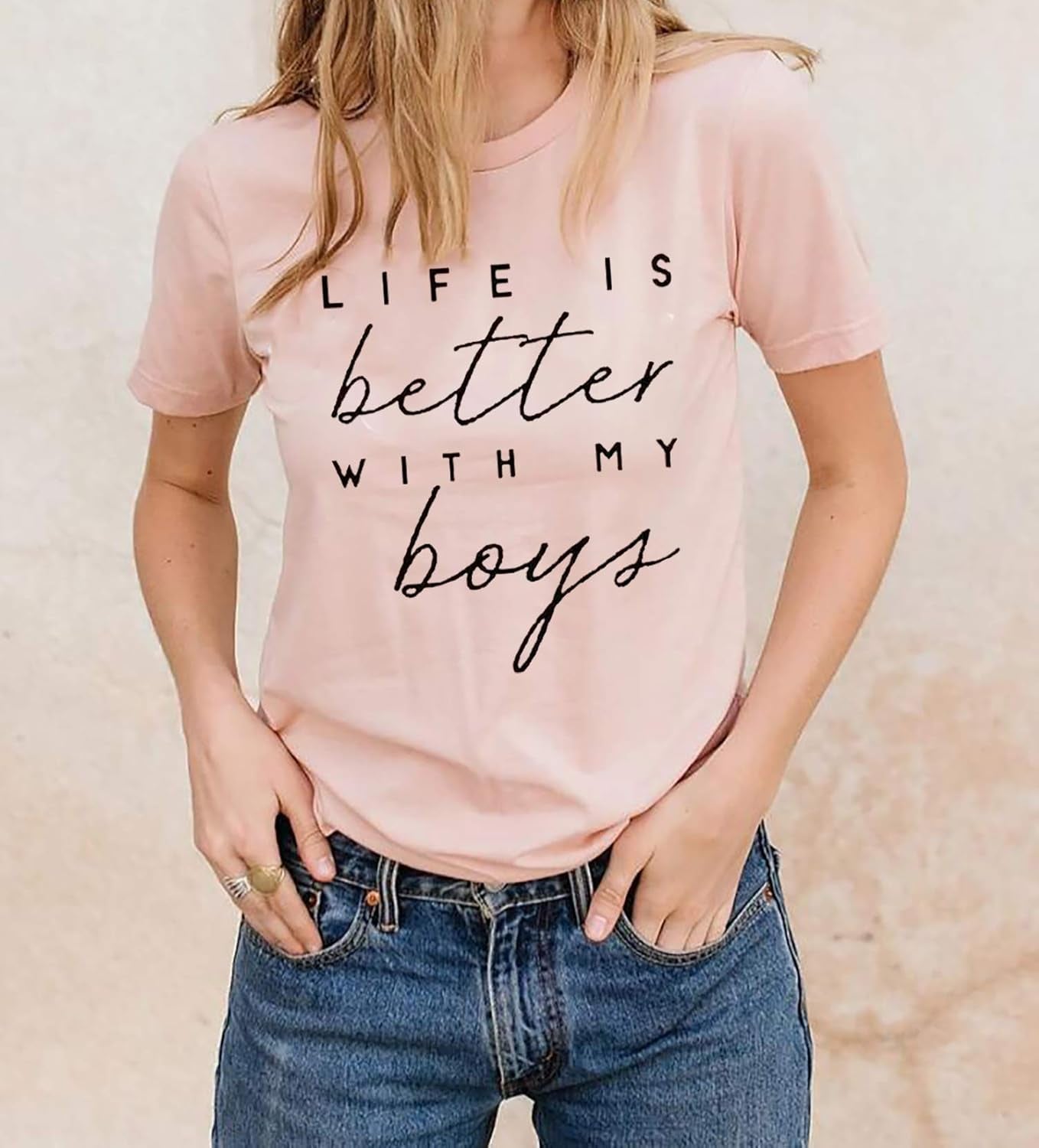 Boy Mom Shirt for Women Mom Shirts Mother Gifts T Shirt Mom of Boys Funny Tops Tees